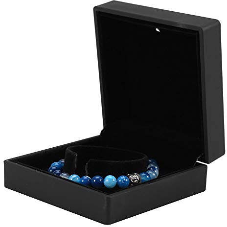 Boîte à bijoux lumineux LED pour fiançailles Mariage Anniversaire Saint Valentin bague/pendentif/Bracelet/collier vitrine boîte de rangement cadeau Charmes Lumineux Coffret Étui d'Anneau (Bracelet)