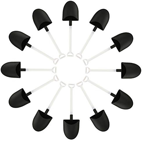 Tegg Dessert Spoon 50PCS Plastic Disposable Mini Shovel Shaped Spoons For Potted Cake Ice Cream Garden Party