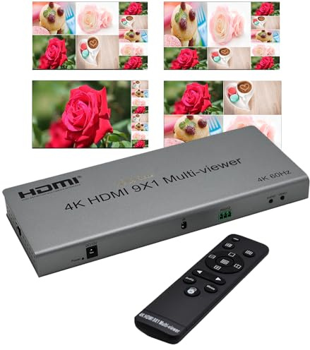 XOLORspace QV901 4K 9x1 Multi-Viewer Mit 9 HDMI-Eingängen, 1 HDMI-Ausgang und 12 Modi der Videosegmentierung