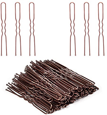 U Shaped Hair Pins, IKOCO 2.4inch Hair Pins for Women with Storage Box, Brown