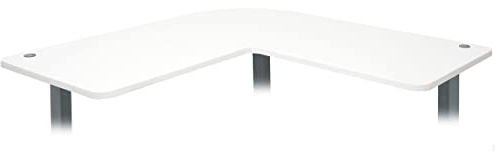 Mendler Tischplatte HWC-D40 für Eck-Schreibtisch, Schreibtischplatte, 90° MVG-Zertifiziert - weiß