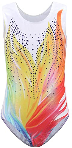 Happy Cherry Mädchen Turnanzug Ärmellos Kinder Gymnastik Trikot Kinder Gymnastik Trikot Gymnastikbody Dancewear für 5-14 Jahre