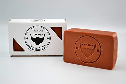 SAVON BARBE NOIRE - Le Savon #61 - Savon Artisanal Saponifié à Froid - Made in France - Parfum Pomme Rouge - 90 g