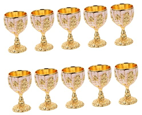VICASKY 10stücke Vintage Metal Cocktail Becher Europäischer Stil Hochwertiger Weinglas Für Bar Und Home Dekoration Retro Design Für Partys Und Anlässe