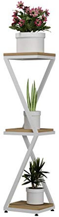 FLBT Pflanzenständer Moderner Blumentopfhalter Blumenständer Edelstahl-Blumenregal mit 2/3 Ebenen Indoor-Balkon Bodenstehender Pflanzenständer Perfekte Dekoration (Size : S)