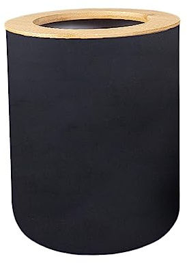 F Fityle Papelera pequeña para baño, papelera, encimera, decoración, suave, duradera, fácil de limpiar, accesorio de baño, papelera para dormitorio, baño, negro