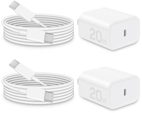 Brasag i Phone 17 16 15 Charger Fast Charging - 20W PD Fast Charger Block with 6Ft USB C Cable for i Phone 17/16/15 Series, i Pad Pro/Air/Mini, Galaxy S23, Pixel 8 & More (2-Pack)