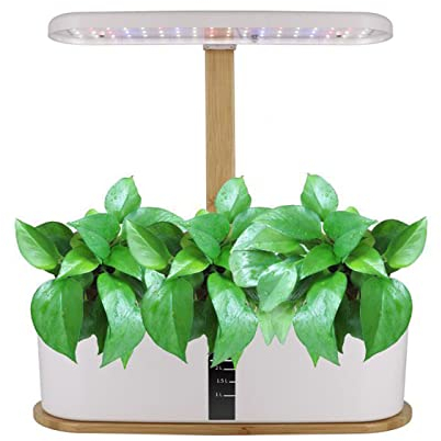RoseFlower Smart Garden per la Crescita di 10 Piante, Mini Serra Idroponica per Casa, Idroponica Kit Completo con Luce LED per Coltivazione Indoor - Altezza Regolabile e Timer Automatico - Bianco