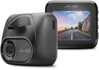 Mio MiVue C590 Car Camera Dash Cam Full HD 1080P @30FPS, F1.8, G-Sensor, GPS & Speed Camera Alerts, Super Capacitor