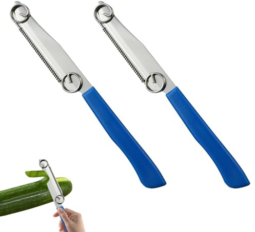 Cuchillo de corte rápido, 3 en 1, cortador de verduras, cuchillo multifunción con muelle ajustable, pelador de frutas, pelador de patatas, cortador de patatas, pepino, zanahoria, patatas (2 unidades)