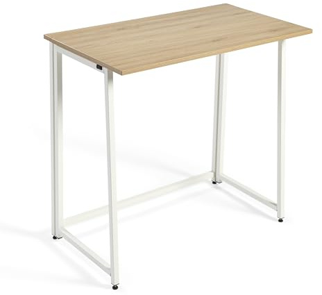 DUPI Escritorio Plegable Utility 80x50x72 cm – Mesa de Ordenador y Estudio para Oficina en Casa, Multifuncional con Estructura Metálica (Taupe)