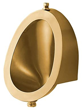 CQIKRWGWS Urinoir Ovale pour Hommes, urinoir à capteur Mural de Petite Taille, urinoir de Toilette Vertical avec Drain, pour Salle de Bain et Toilettes (Gold Suit D)