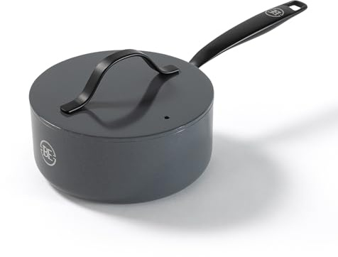Be Living Essential Kasserolle mit Deckel Ø 18 cm, Non Stick Keramik Antihaft, Induktion, Geeignet für alle Herdarten, Ohne ptfe und pfoa, Grau