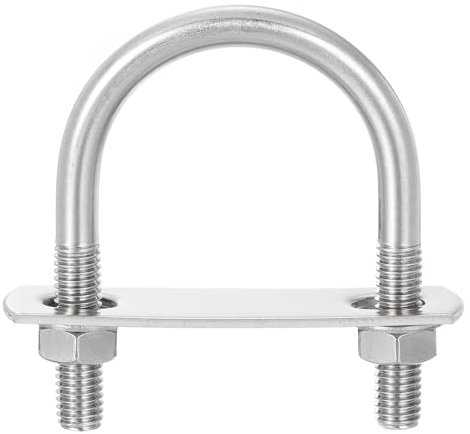 sourcing map Runde U-Bolzen Bolzenanker Verriegelungsbolzen, 42 mm Innenbreite 69 mm Länge, M8 Gewindebolzen 304 Edelstahl, U-Klemmschraube U-Bügel mit Muttern und Platten, für Bootsanhänger, 8 Sets