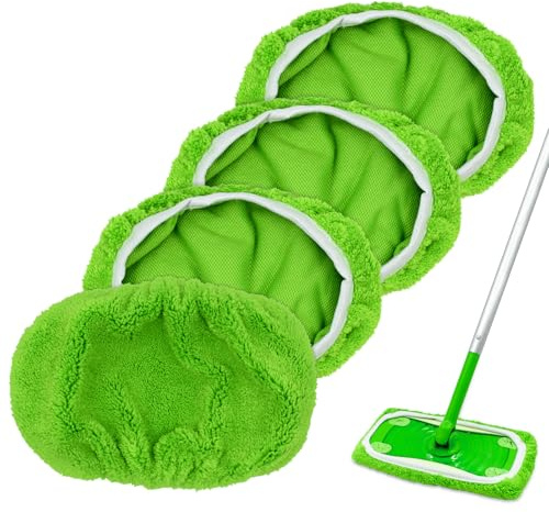 Paño Microfibra de Mopa Paños de Limpieza Compatible con Swiffer Sweeper,Recambio de Fregona Paño de Repuesto Recambios de Mopa Lavables y Reutilizables 4 Piezas