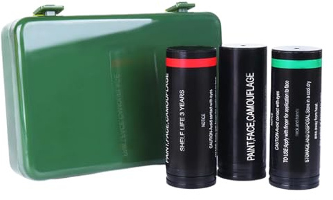 Huile de camouflage, peinture pour le visage de camouflage - Maquillage de dissimulation pour la chasse - Peinture de maquillage dissimulée longue durée pour la chasse, avec 3 couleurs de camouflage