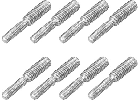 sourcing map M6 x 20 mm auf M8 x 20 mm Doppelend-Gewindebolzen, 8 Stück 304 Edelstahl-Gewindereduzierer-Adapter für Möbel-Maschinen, Montagebefestigung