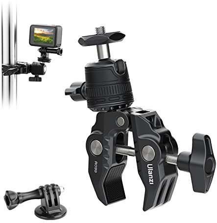 ULANZI R099 Trépied à Pince, Mini Bras Magique avec Super Pince, Pince avec Bras à Rotule 360° et Vis 1/4 Pouce, Support de Pince pour Appareil Photo DSLR, Moniteur, Caméra d'action