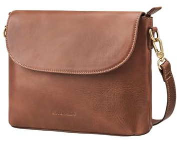 DRAKENSBERG Leder Umhängetasche 'Eva' hochwertige Damen-Handtasche und Schultertasche aus Rindsleder, 4L | Karamell-Braun, DR00703