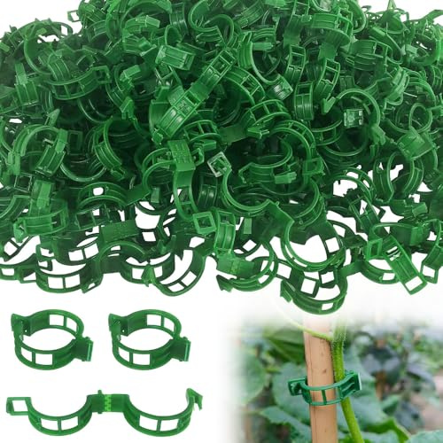 ZEIEYA Pflanzenclips für Kletterpflanzen, 150Stk Pflanzenklammern Tomatenclips Gesicherter Pflanzen Clip für Kletterpflanzen, Blumen klammern für Gemüse Tomate Pflanzen Befestigung