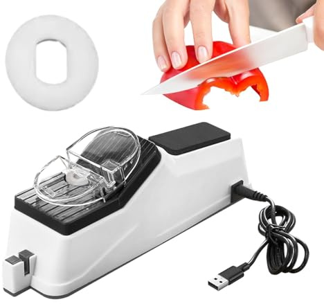 Affilacoltelli elettrico - Affilacoltelli professionale leggero per la casa | Utensili da cucina per 5 secondi di affilatura e lucidatura rapida, con copertura protettiva
