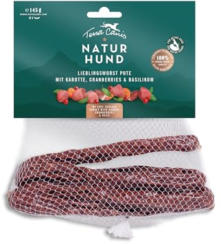 Terra Canis Pavo, Lieblingswurst Naturhund, Snack para Perros, 145g