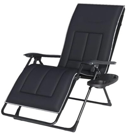 DELONGKE Liegestuhl Klappbar mit Getränkehalter, Sonnenliege Klappbar Gartenliege Wetterfest, Sonnenliegen Relaxliege Verstellbare Rückenlehne, bis 160kg, Liegestuhl für Balkon Garten (1Stücke)