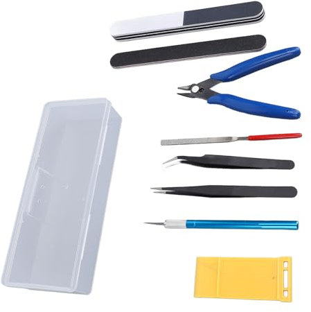 AYNEFY Set di Strumenti di Base per Modellisti Leggeri, Mini Kit di Strumenti Portatili per Modelli di Auto, Aeromobili, Robot, Costruzione con in Plastica, Ideale per gli Hobbisti
