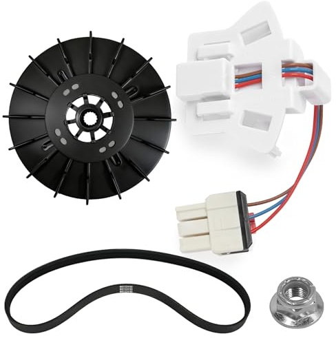 WH03X32158 Washer Speed Sensor&WH03X32217 1/2 HP Motor Pulley (with Nut) &WH01X24180 Drive Belt Compatible with GE & Hotpoint Replaces WH12X25294 PS16619248 AP7020336 GTW335ASN1WW GTW465ASN9WW