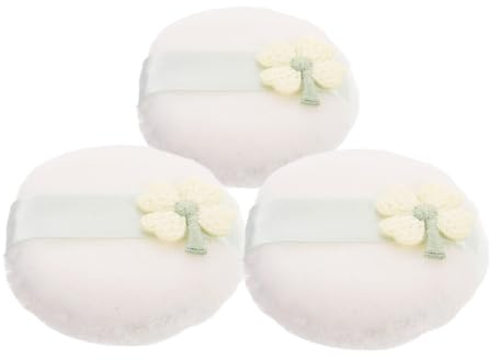 ERINGOGO 3pcs Large Fluffy Shamrock Powder Puff for Loose Powder and Foundation Soft Makeup Applicators with High Pickup Washable and Reusable Cosmetic Puff Pads for Even Makeup Application
