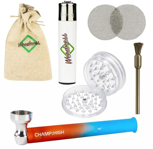 Weedness Color Grad Glas Pfeife Rubber 6-teiliges Set – Tabakpfeife Pfeife Smoking Pipe Glaspfeife Zubehör Kickloch