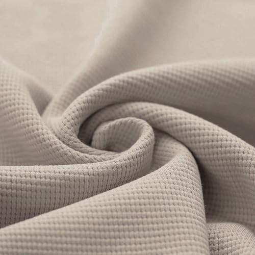 Stoff Waffeljersey Waffelstrickjersey | 100% Baumwolle | für Bekleidung | Kinderkleidung nähen | Meterware ab 50 cm (hellbeige)