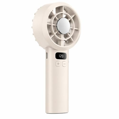 Mini Ventilador Portátil Bolsillo Cuello USB-C 120 Velocidades LED 13500rpm