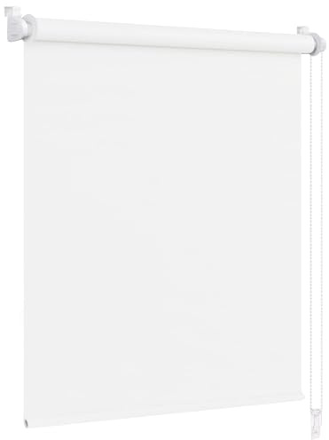 Victoria M. Klemmfix Verdunkelungsrollo ohne Bohren Rollo Seitenzugrollo Verdunkelung für Fenster und Türen, 115 x 150 cm, Weiß