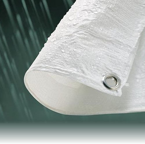 GardenersDream Heavy Duty Tarpaulin - Various Economy Tarpaulin Sheet with Eyelets - Waterproof Roofing Sheet for Construction, Agriculture, Camping, and Outdoor Use (WHITE - 4.5M X 6M)