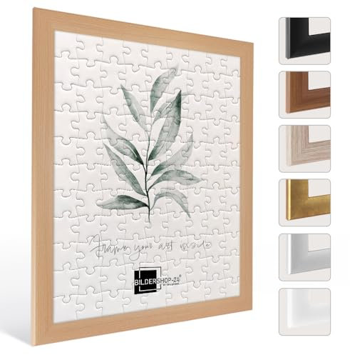 Bildershop-24 Puzzlerahmen Bilderrahmen Valencia 48X68cm Buche für ca. 500-1000 Teile