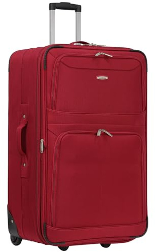 ARIANA Suitcase Medium Lightweight Luggage Trolley Expandable Suitcase 2 Wheel Travel Bag - 70x46x26cm (Red, 26 Medium)