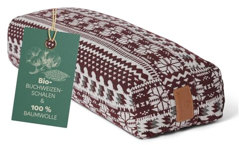 DoYourSports Coussin Carré de Yoga et Méditation »Paravati« - Yoga Bolster Zafu avec Remplissage de Coques de Sarrasin Organique - 67 x 13 cm – Siege Méditation Confortable - Style (9)