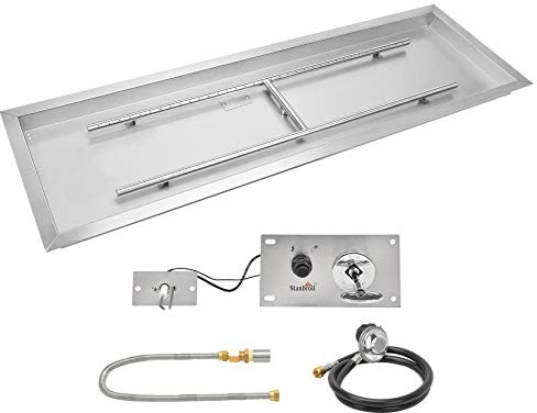 Stanbroil 61 x 20,3 cm rechteckige Drop-in-Gas-Feuerstelle mit Funkenzündungsset, 304 SS, Propangas-Version, max. 90.000 BTU