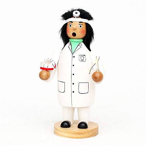 Wichtelstube-Kollektion Holz Räuchermann Räuchermännchen Räucherfigur Zahnarzt mit Gebiss & Zange 11 x 8 x 20 cm