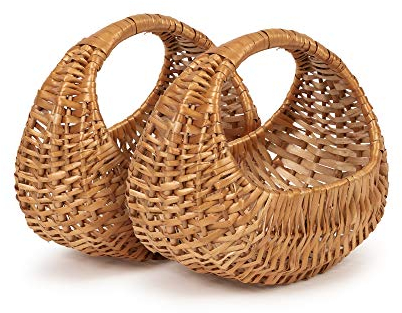 TYSK Design Kinderkorb modern 2er-Set (Größe und Form wählbar) Blumenkorb, Streukörbchen für Blumenkinder/Blumenmädchen, Osterkorb, Kinder-Einkaufskorb, Korb geflochten aus Weide