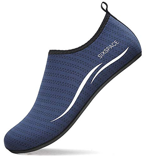 Sixspace Badeschuhe Damen Wasserschuhe Herren Schwimmschuhe Gr.34-47 | Aquaschuhe Schnelltrocknend Atmungsaktiv Strandschuhe Leicht Rutschfest Surfschuhe für water Beach Pool Surfen Yoga