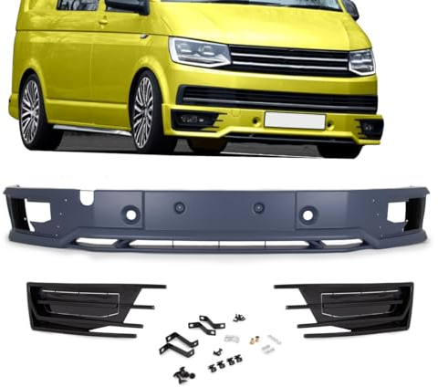 DM Autoteile 3830 Front Spoiler Lippe Stoßstange Sportline kompatibel für VW T6 Multivan Transporter ab 2015