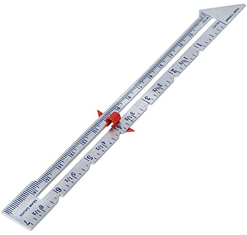 Sewing Gauge Metal Sliding Gauge Sewing Measuring Tool, Quilting Ruler for Knitting Crafting Sewing Beginner (silver)