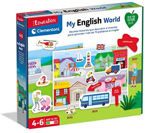 Clementoni- My English World, Juego Educativo de Inglés, Idiomas, Juguete en Español a Partir de 4 años (55448)
