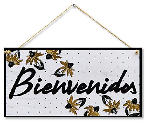 CARISPIBET Bienvenidos Cartel Decorativo para recibidor Placa Decorativa para el hogar Adornos Colgantes 15 x 30 cm