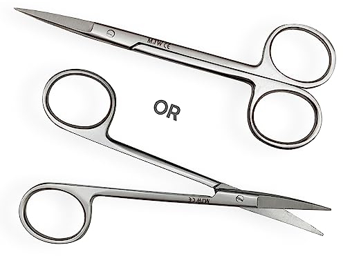 MJW Professionelle Iris schere aus Edelstahl Verwendet als Bart, Ohren, Nasenhaar Schere, Nagelhaut Schneide und Bastel Schere Mit Präzisem Backenschneiden Gerade Enden