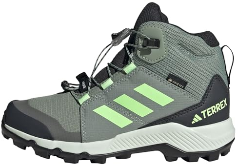 Adidas Unisex Kinder Terrex Mid Gore-TEX Hiking Shoes, Silver Green/Green/Crystal, 33 EU
