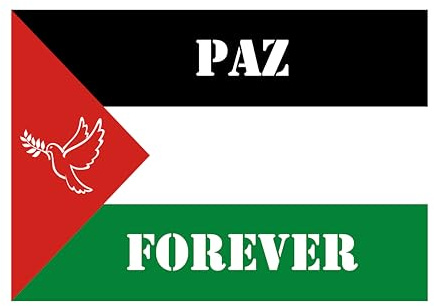 Bandera a Palestina Paz Peace No a la Guerra Bandera de la Paz Bandera de España│Peace Pla Pla Pla