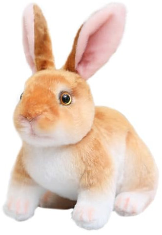 Wishstar Peluche Lapin de Pâques, Peluche Lapin pour Enfants, Peluche pour câliner et Jouer, Peluche Lapin pour Filles et garçons, Jolis Cadeaux de Pâques pour Enfants (Lapin Brun 20 cm)